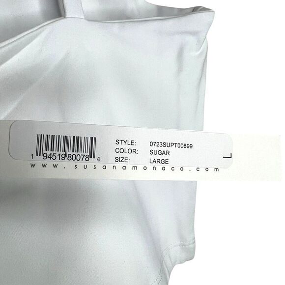 NEW Susana Monaco Very V Crop Top in Sugar Large - Picture 3 of 6